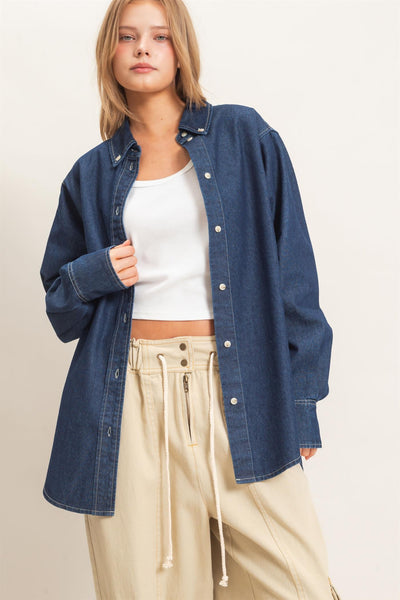 Harper Denim Top - Dark