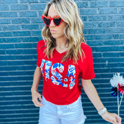USA Floral Tee