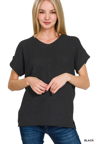 Kayson Short Sleeve Sweater - Black