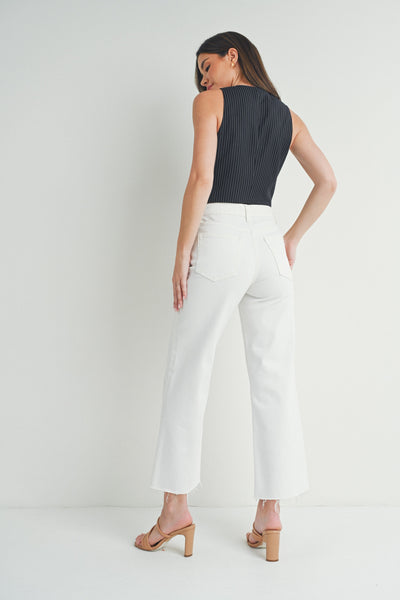 Kendall Slim Wide Leg Jean - White