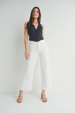 Kendall Slim Wide Leg Jean - White