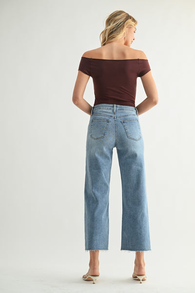Kendall Slim Wide Leg Jean - Medium Wash