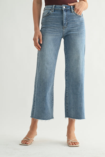 Kendall Slim Wide Leg Jean - Medium Wash