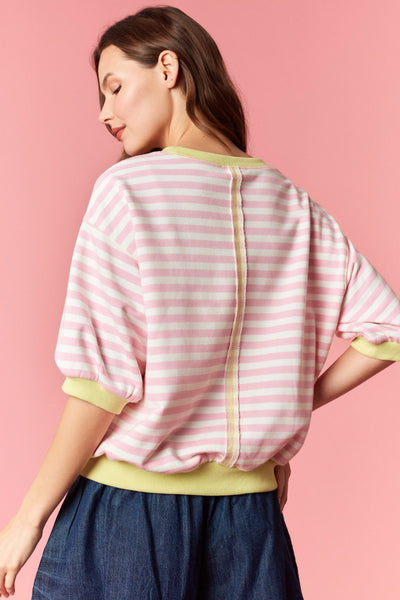 Landry Striped Top - Pink/Lime