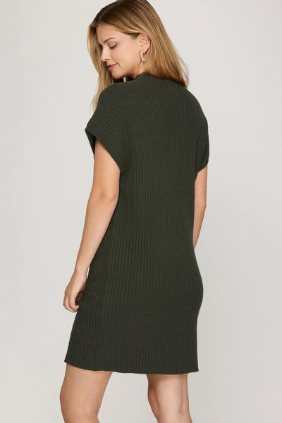 Maliah Sweater Dress - Olive