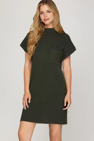 Maliah Sweater Dress - Olive
