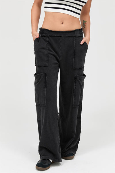 Mineral Washed Sweatpants - Black