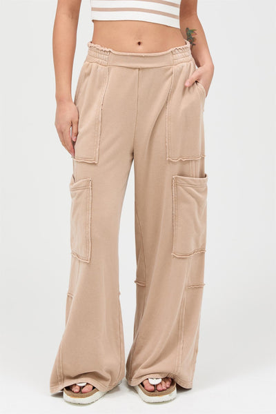 Mineral Washed Sweatpants - Taupe