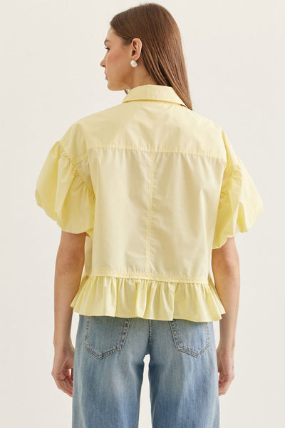 Mira Button Up Top - Yellow