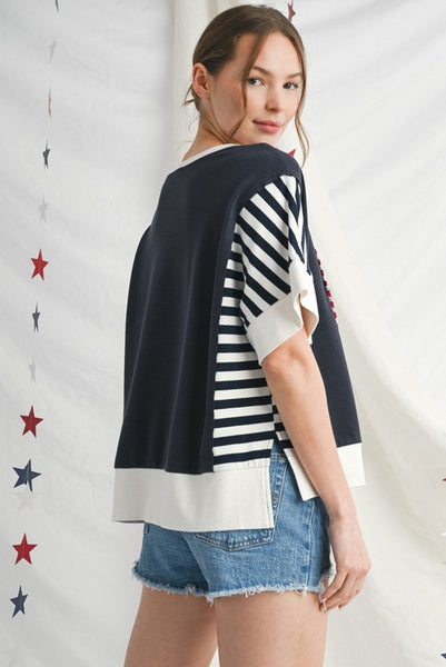 Feels Like Freedom Top - Navy
