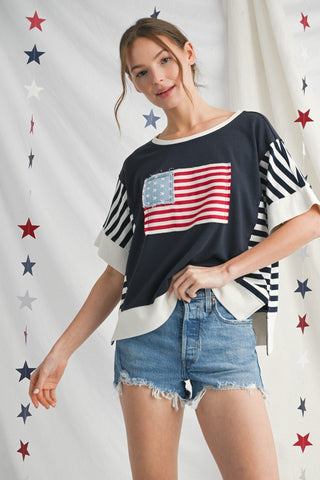 Feels Like Freedom Top - Navy