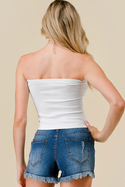 Ribbed Tube Top - White