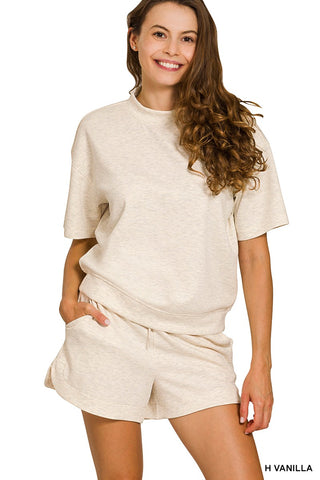 Scuba High Neck Set - Heather Vanilla