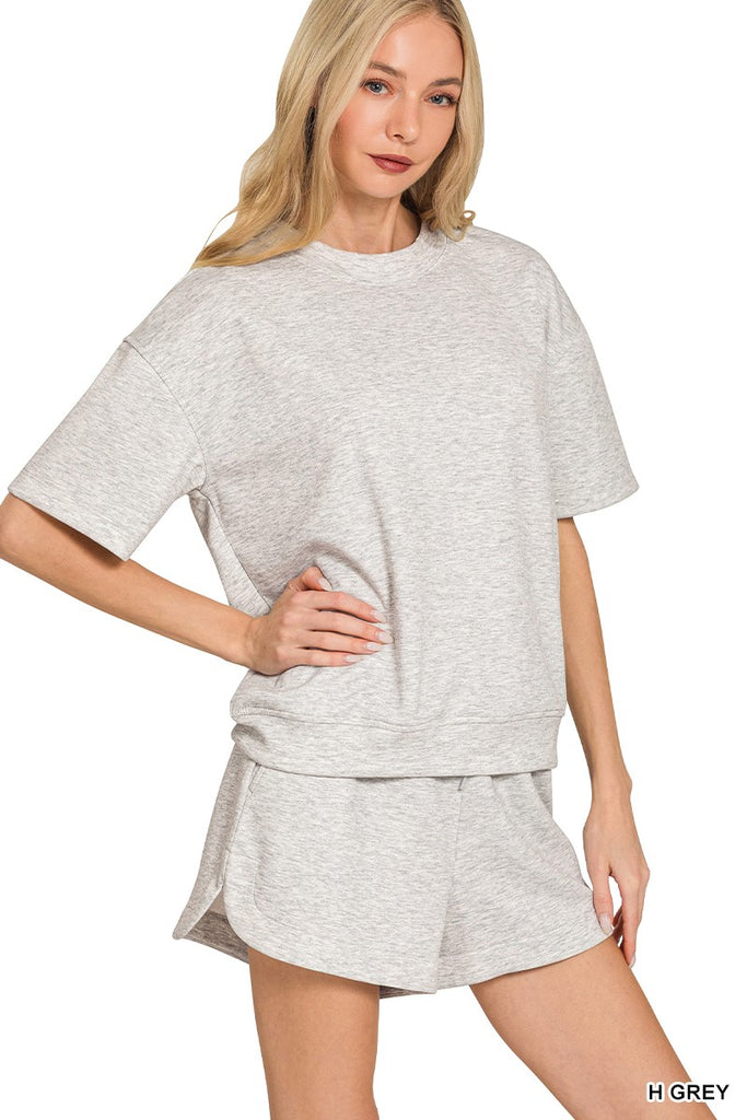 Scuba Round Neck Set - Heather Grey