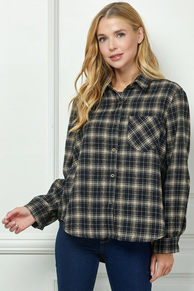 Lucille Flannel Shirt - Taupe