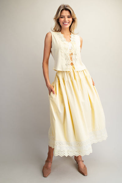 Maddie Eyelet Set - Butter Yellow