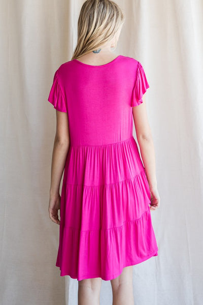 Sunny Afternoon Dress - Hot Pink
