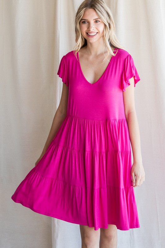 Sunny Afternoon Dress - Hot Pink