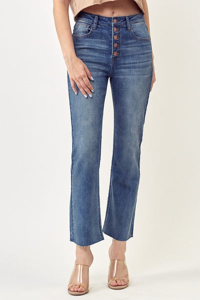 Zayla High Rise Button Fly Jean