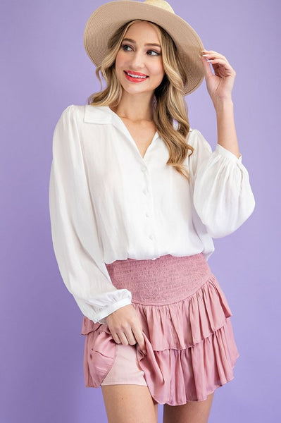 Go With You Ruffle Layer Skirt - Blush