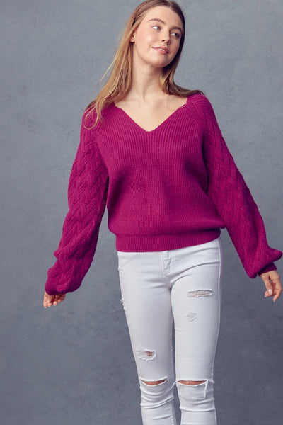 Wear On Repeat Sweater- Orchid