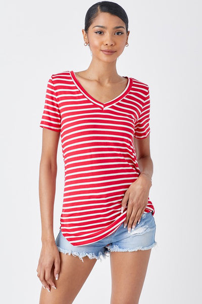 Just Be Sweet Striped Top - Red