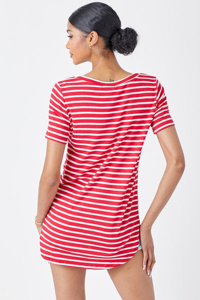 Just Be Sweet Striped Top - Red