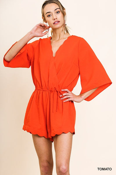 Adriane Romper - Tomato Red