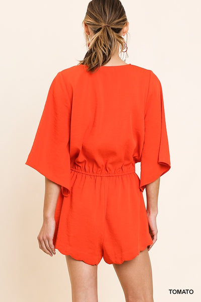 Adriane Romper - Tomato Red