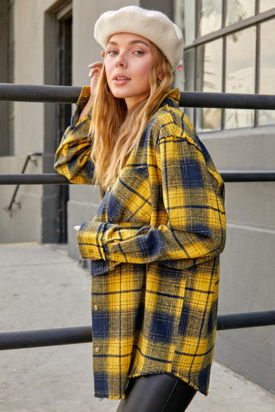 Game Day Flannel - Mustard/Navy
