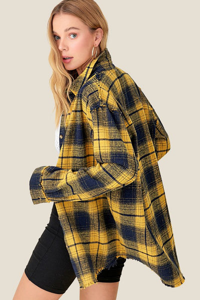 Game Day Flannel - Mustard/Navy