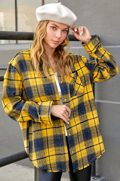 Game Day Flannel - Mustard/Navy