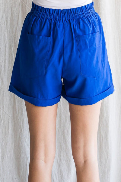 Lydia Cuffed Shorts - Royal Blue