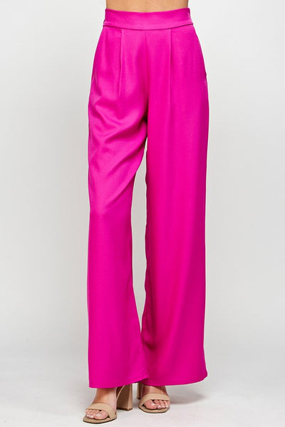 Lucy High Waist Pants - Fuchsia