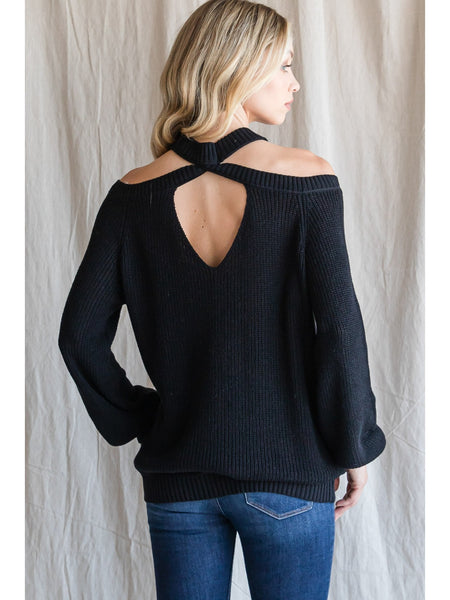 Aspen Cut Out Sweater - Black