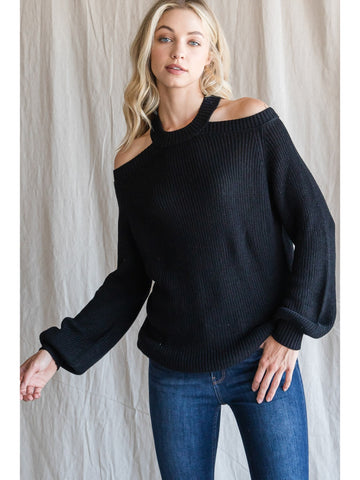 Aspen Cut Out Sweater - Black
