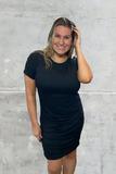 Leah Ruched Dress - Black