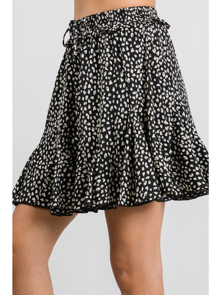 Adriana Leopard Skirt - Black