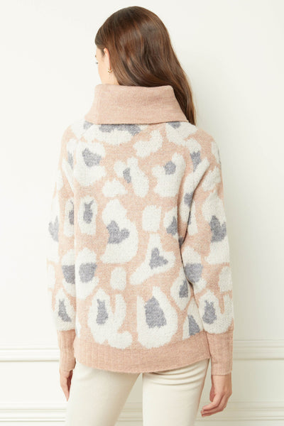 Leila Leopard Sweater - Blush