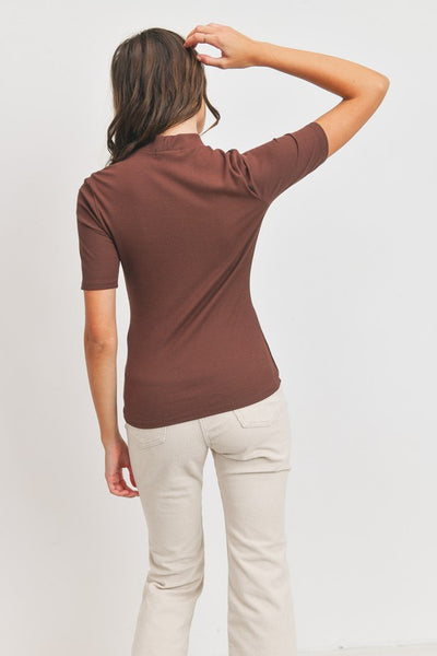 Like a Lady Ribbed Top - Brown