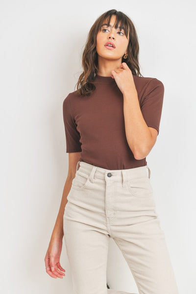 Like a Lady Ribbed Top - Brown
