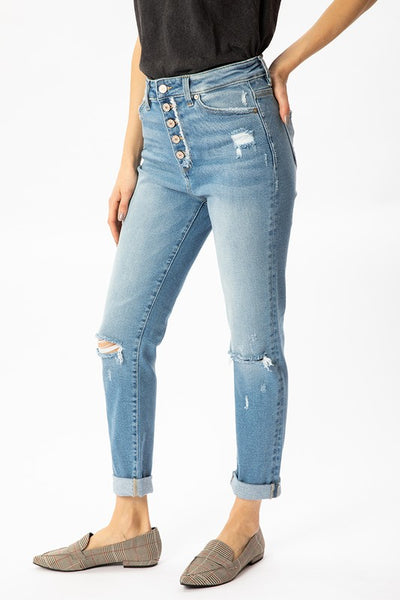 High Rise Cuffed Jean