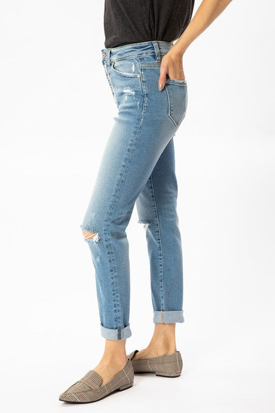 High Rise Cuffed Jean