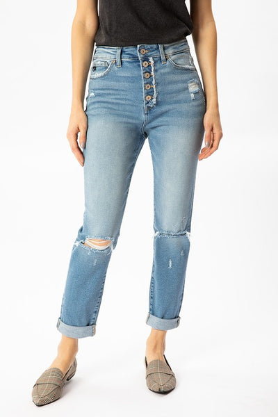 High Rise Cuffed Jean