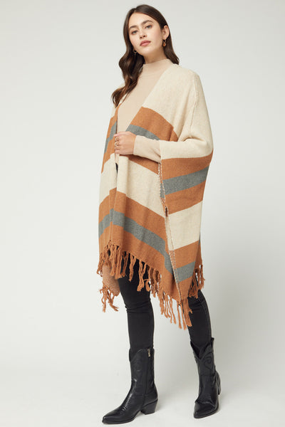 Let's Do Brunch Striped Kimono - Camel