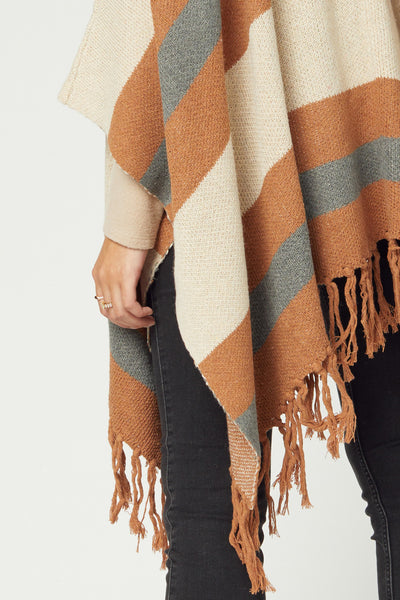 Let's Do Brunch Striped Kimono - Camel
