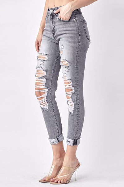 Gianna Distressed Jeans - Grey