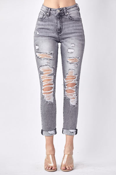 Gianna Distressed Jeans - Grey