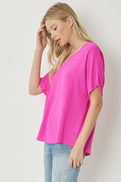 Always On The Go Top - Hot Pink