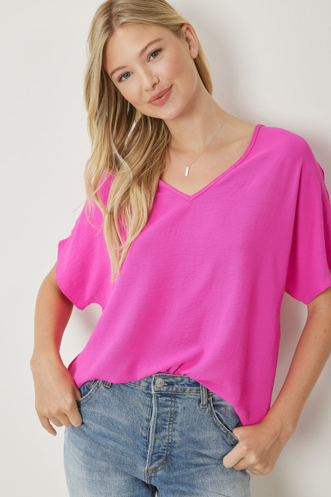 Always On The Go Top - Hot Pink